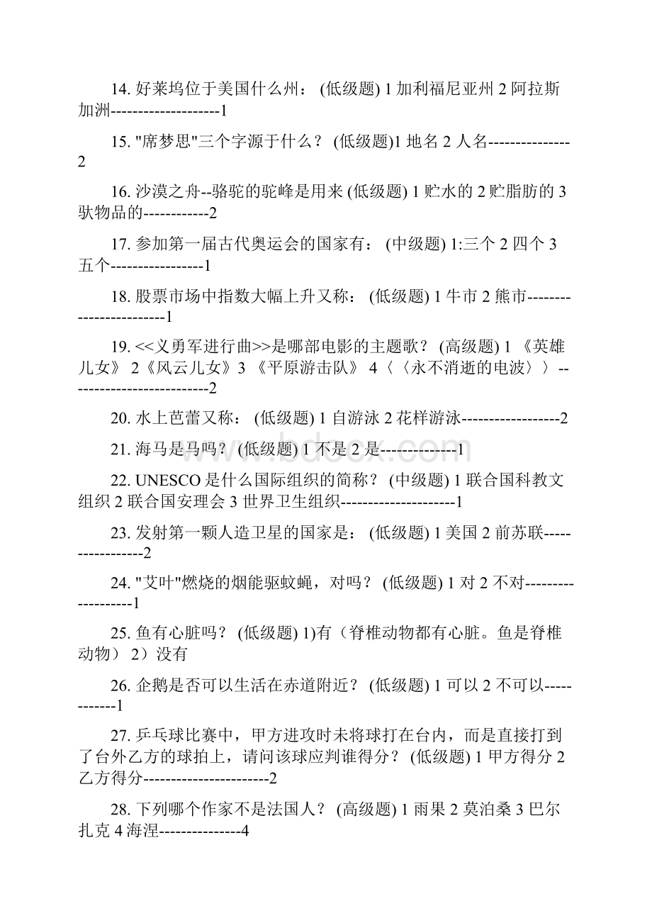 中学生趣味百科知识竞赛题库及答案精选180题.docx_第2页