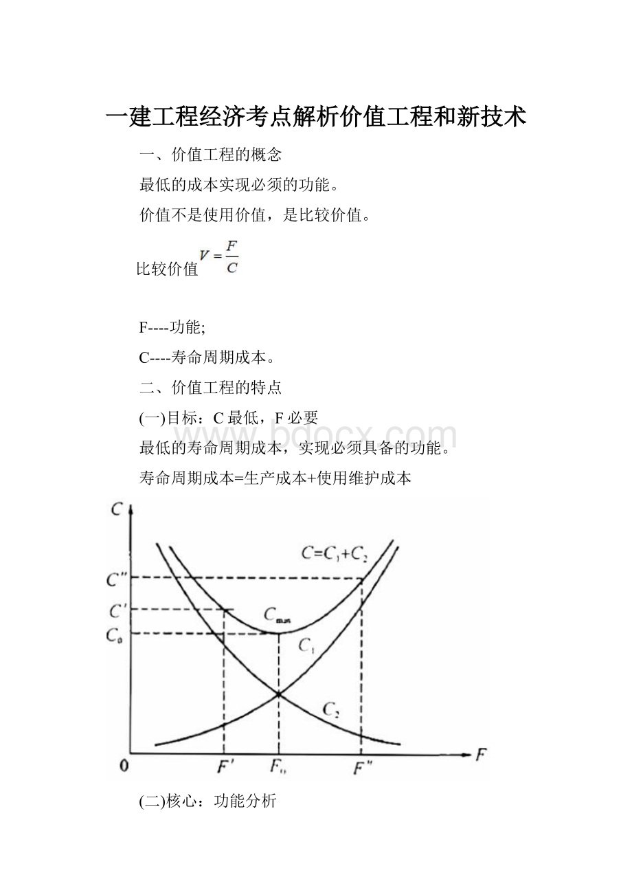 一建工程经济考点解析价值工程和新技术.docx