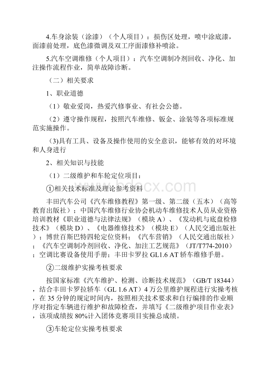 山东省职业院校技能大赛中职组汽车维修项目竞赛规程.docx_第2页