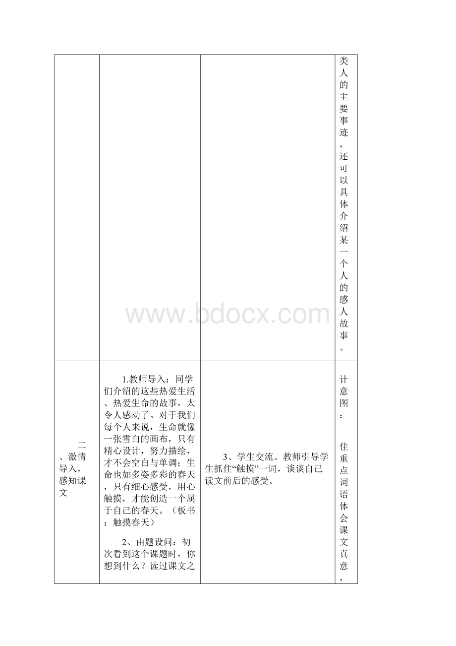 精品人教版小学四年级下册语文表格教案第五单元.docx_第3页