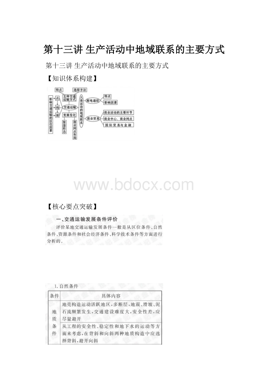 第十三讲 生产活动中地域联系的主要方式.docx_第1页