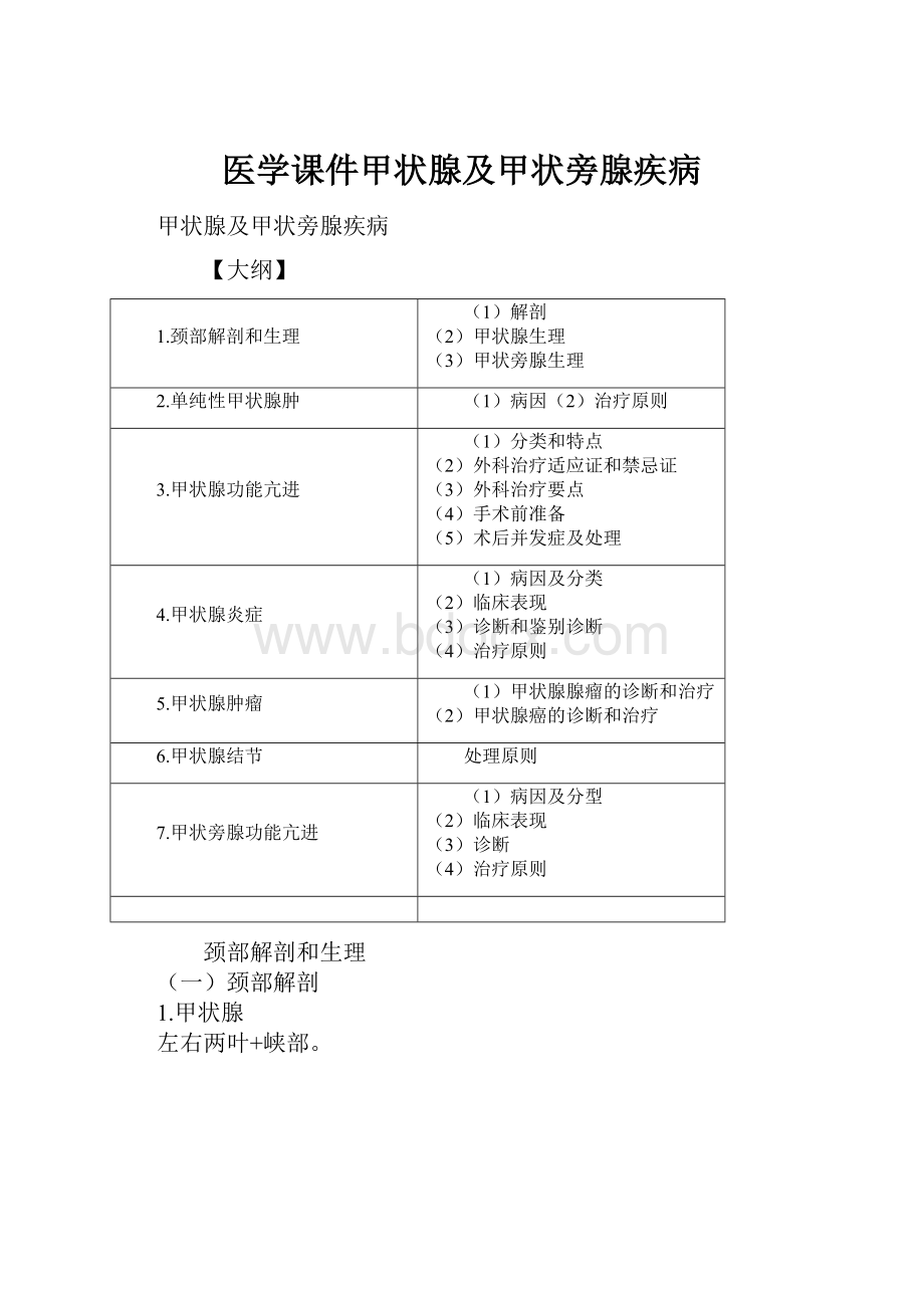 医学课件甲状腺及甲状旁腺疾病.docx