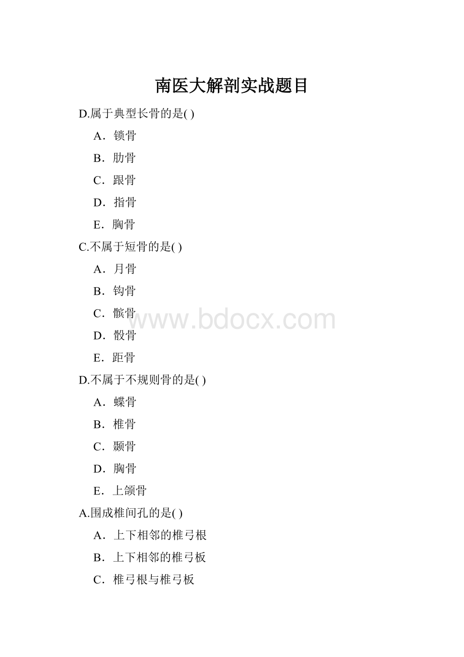 南医大解剖实战题目.docx_第1页