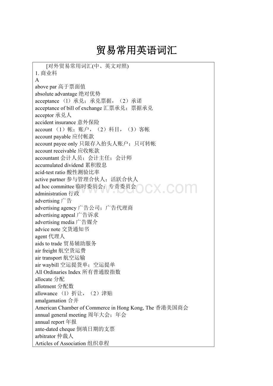 贸易常用英语词汇.docx_第1页