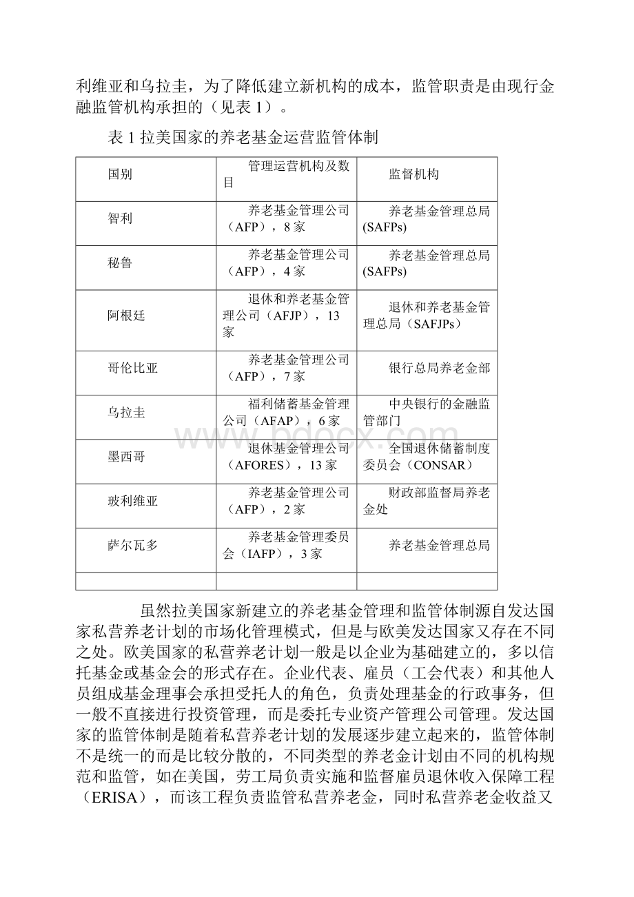 拉美养老金制度改革监管体制的建立与完善.docx_第3页