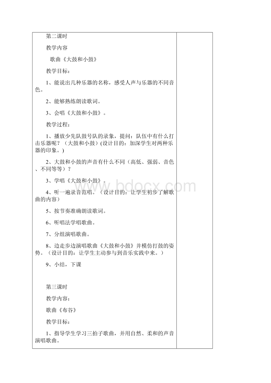 最新人教版一年级上册音乐教案表格式.docx_第3页