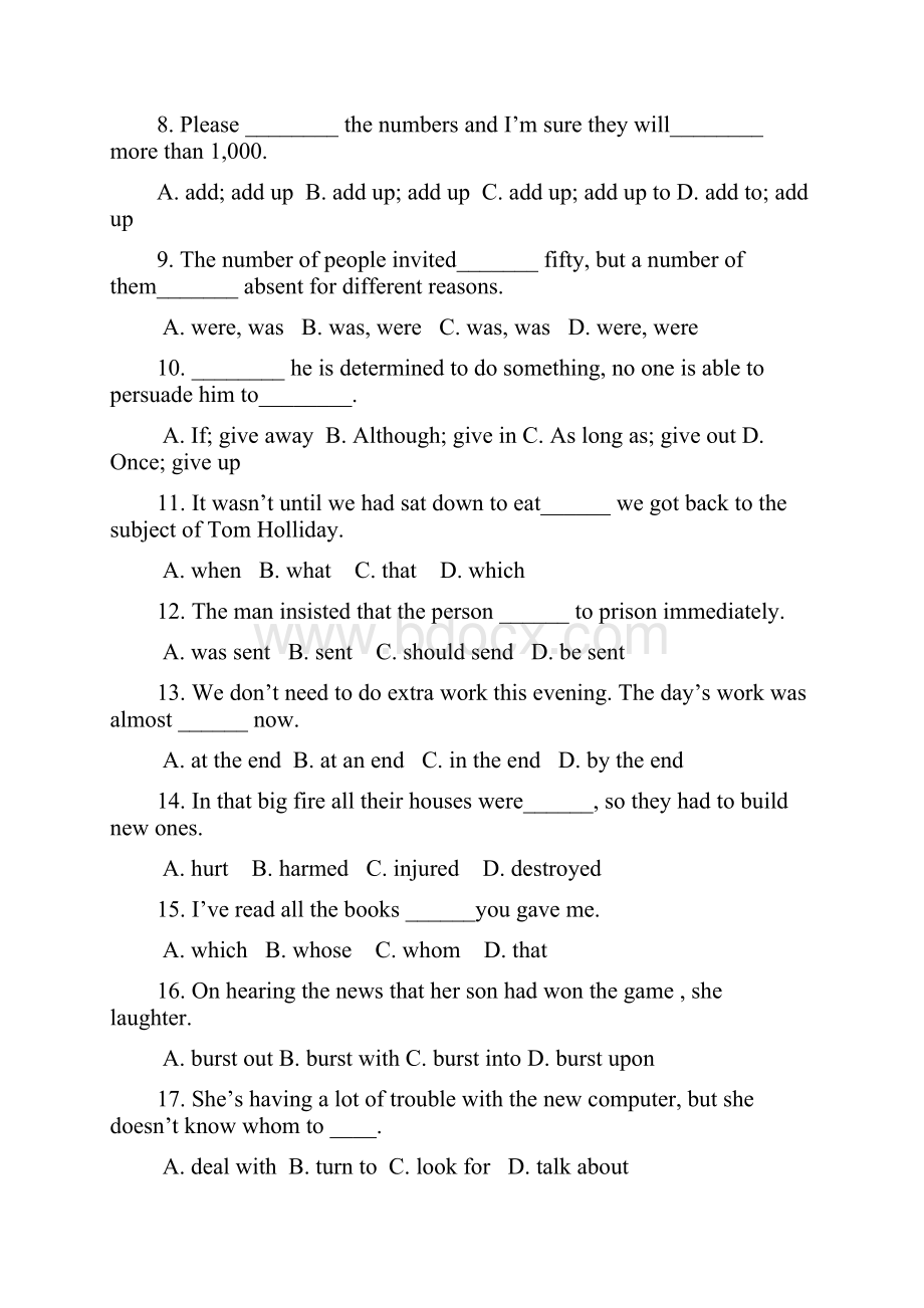 宁夏贺兰一中学年高一上学期第三次月考英语考试试题.docx_第2页