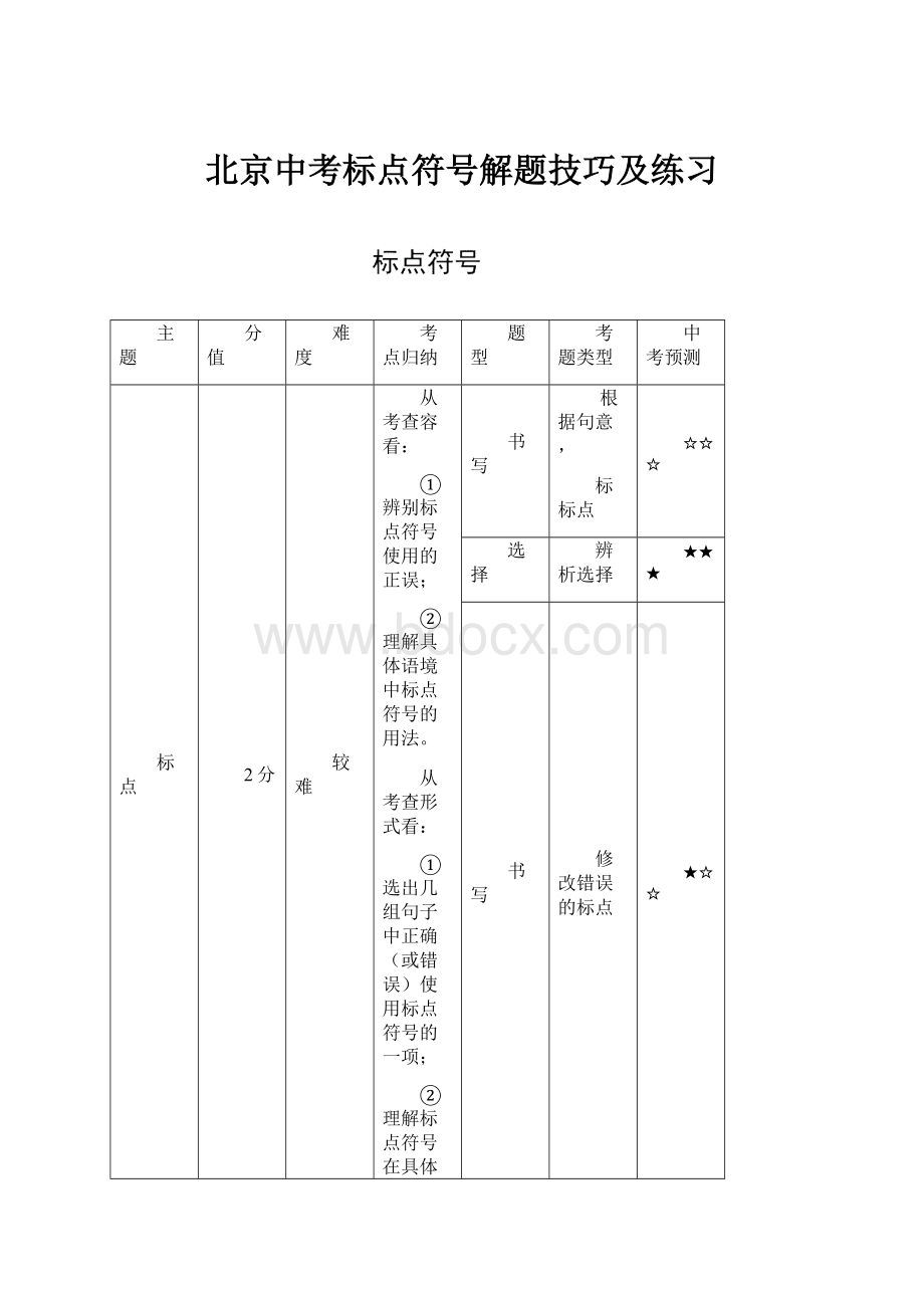 北京中考标点符号解题技巧及练习.docx_第1页