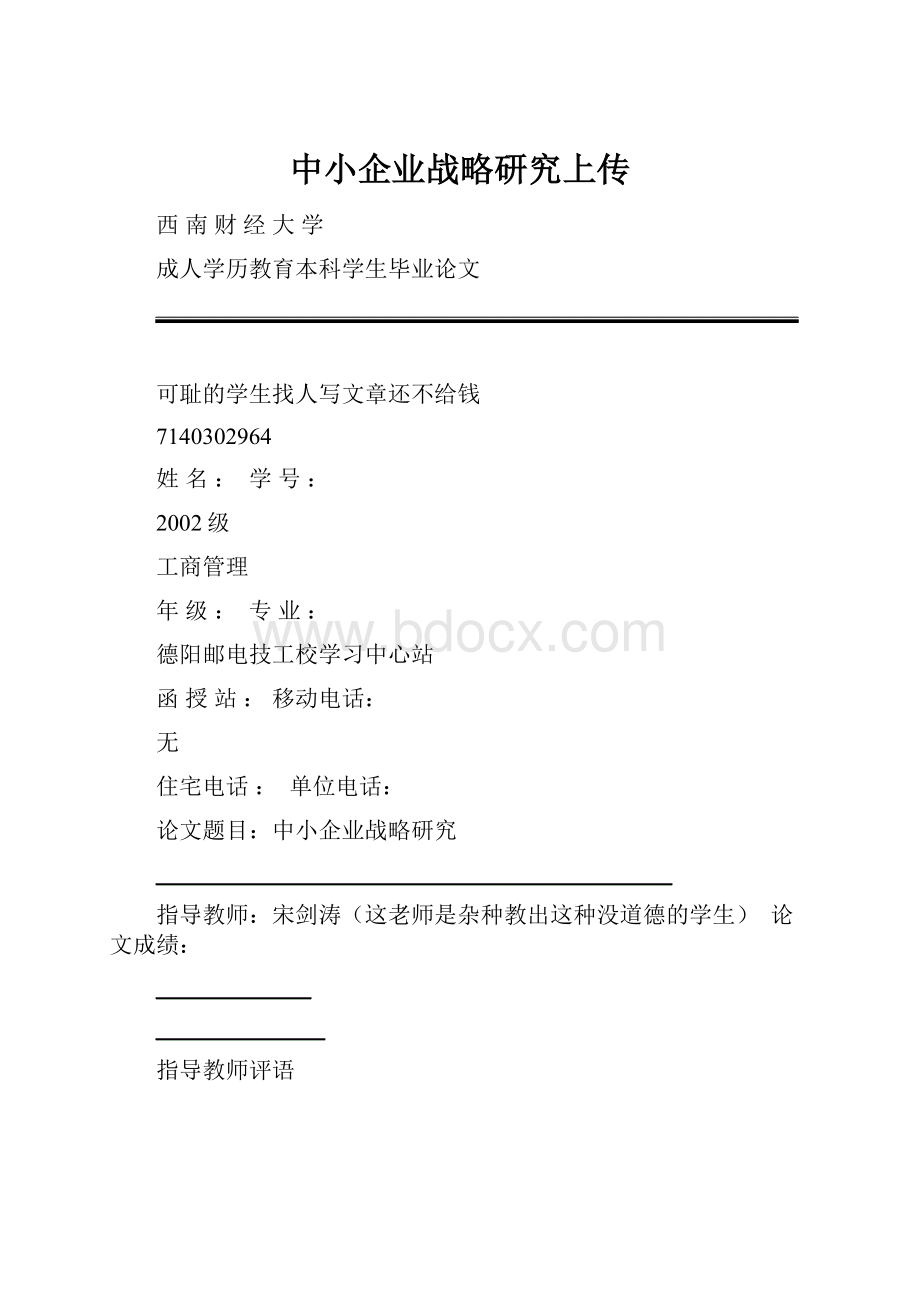 中小企业战略研究上传.docx