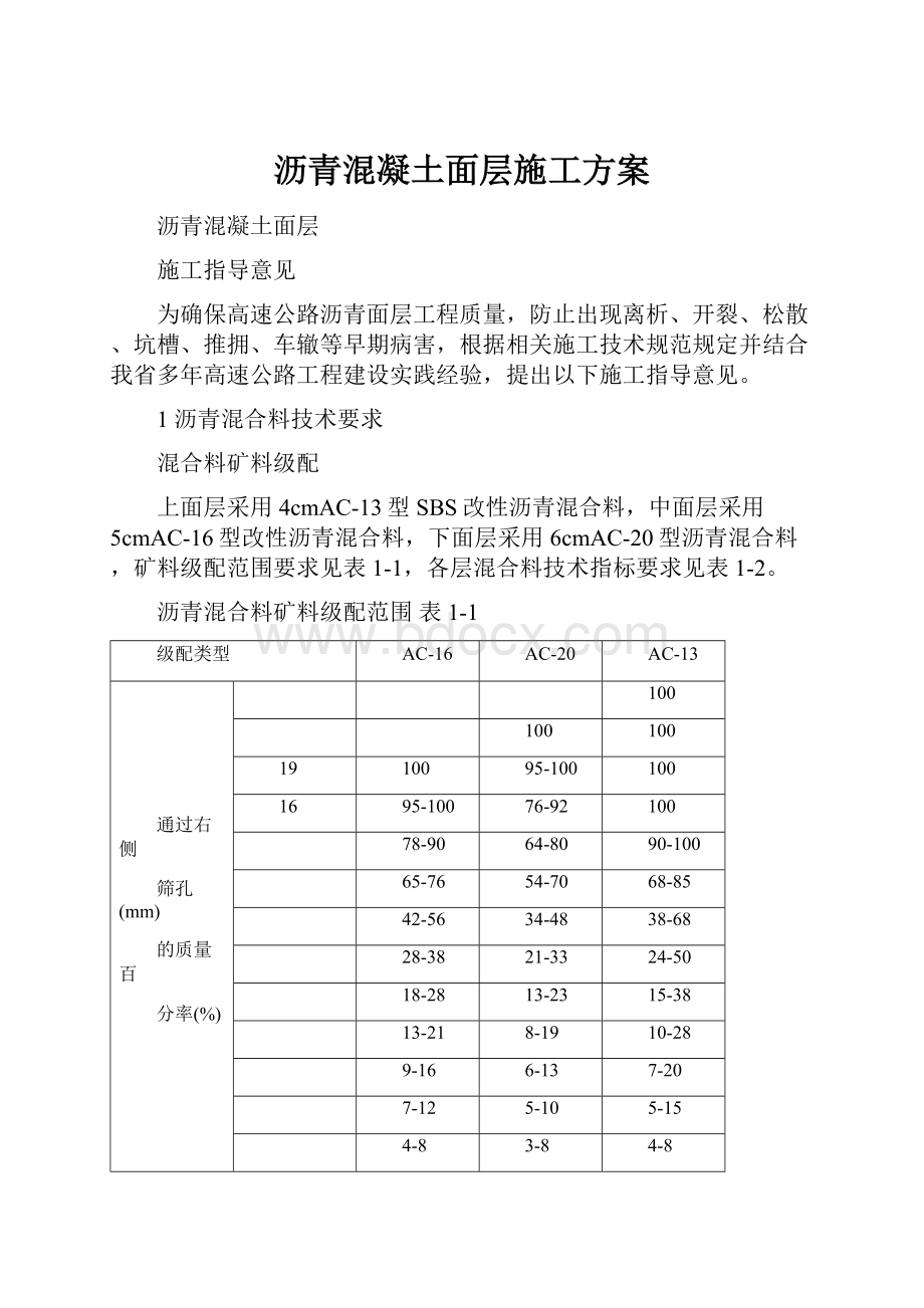 沥青混凝土面层施工方案.docx