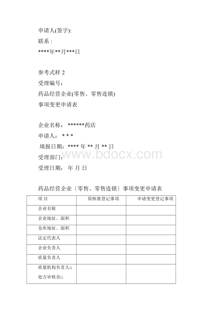 药品零售企业变更申请材料样本.docx_第2页