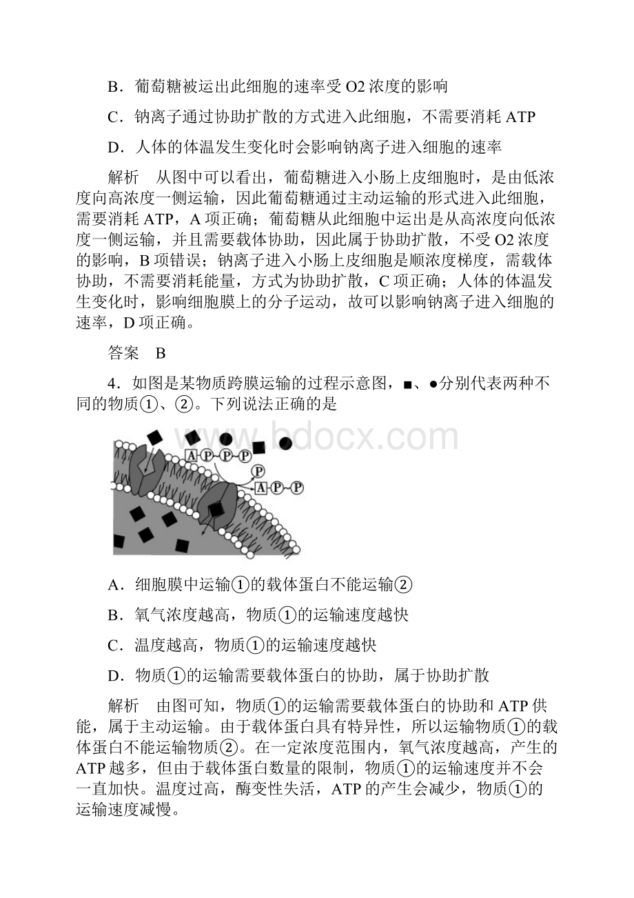 届高三生物一轮总复习限时检测第2单元第3讲 物质跨膜运输的实例和方式.docx_第3页