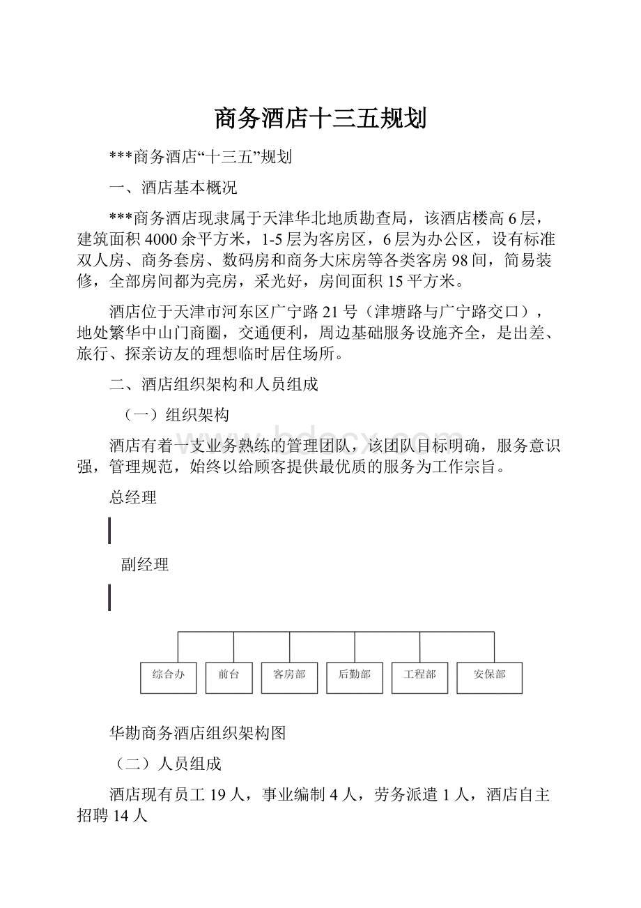 商务酒店十三五规划.docx