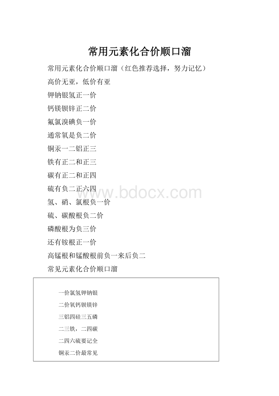 常用元素化合价顺口溜.docx_第1页