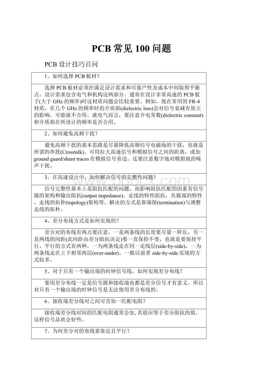 PCB常见100问题.docx_第1页