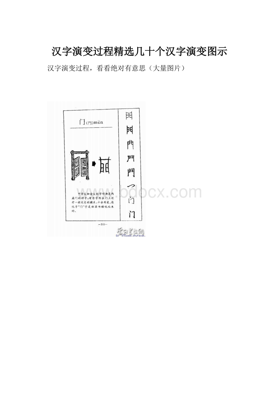 汉字演变过程精选几十个汉字演变图示.docx_第1页