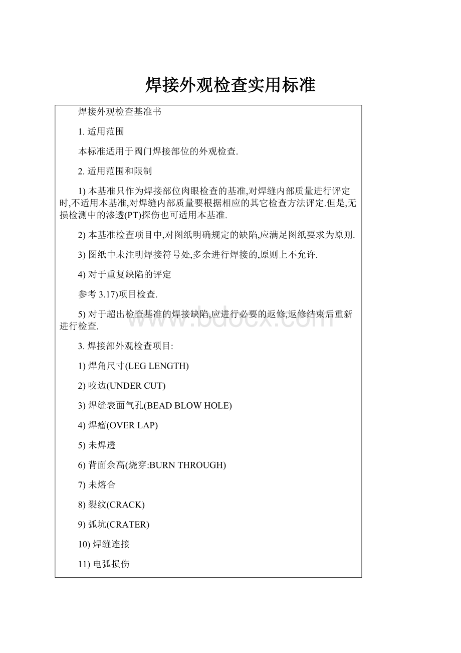 焊接外观检查实用标准.docx_第1页