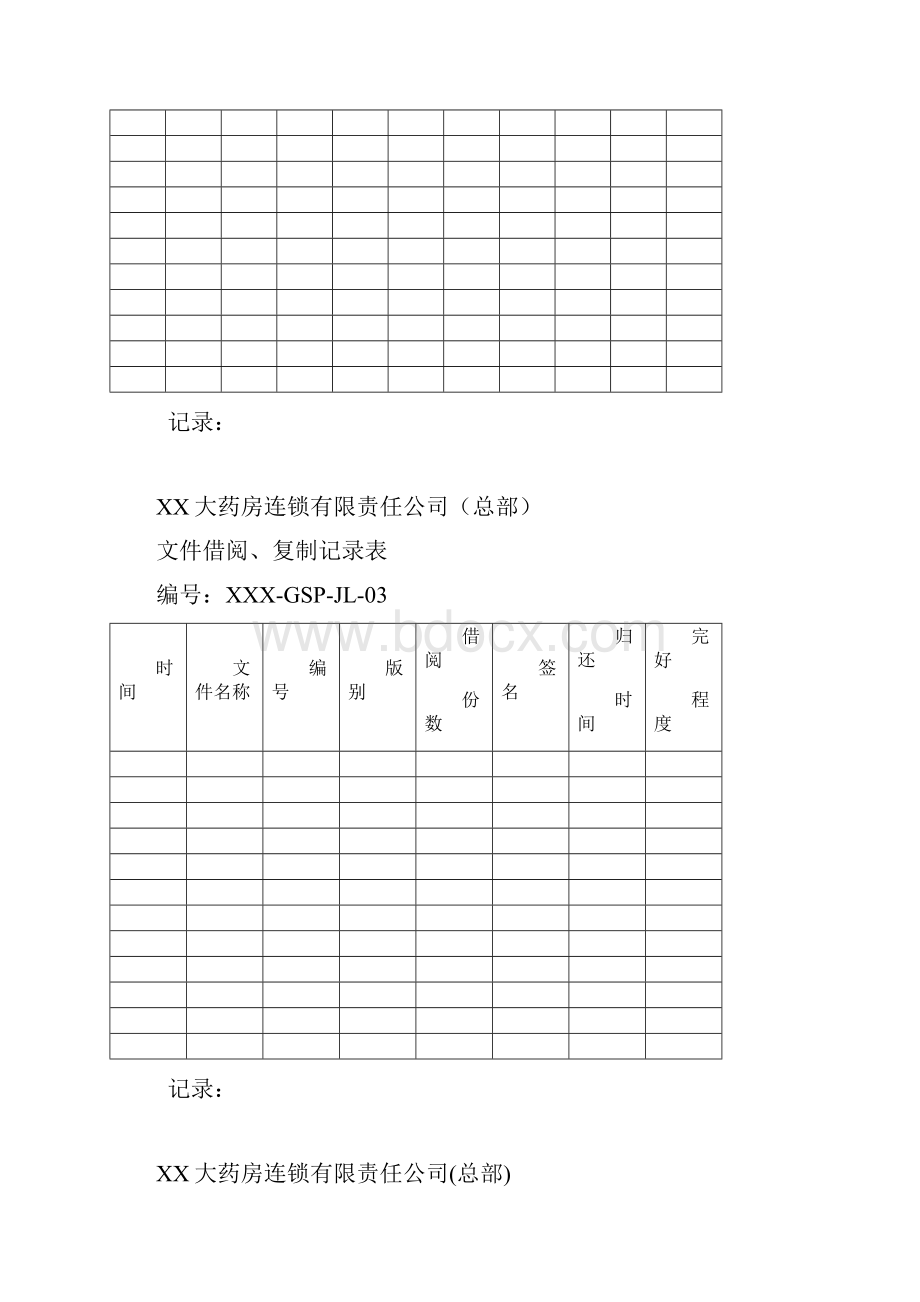 零售连锁药店GSP管理记录表格总部门店.docx_第2页