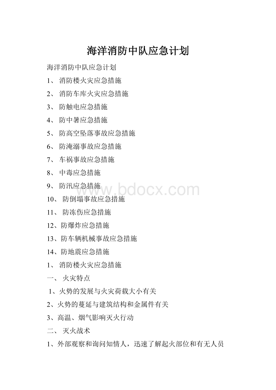 海洋消防中队应急计划.docx