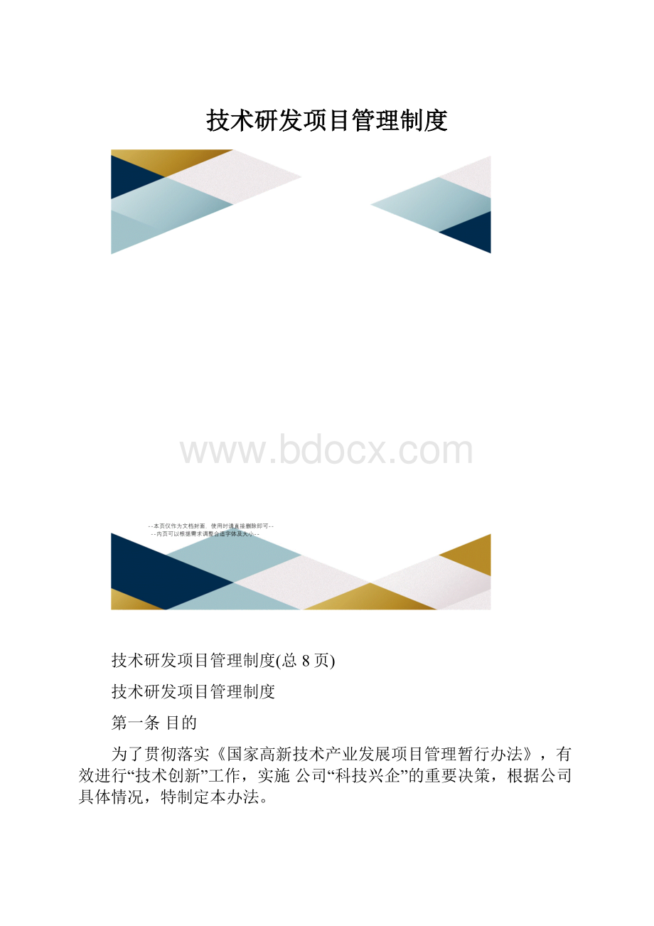 技术研发项目管理制度.docx_第1页