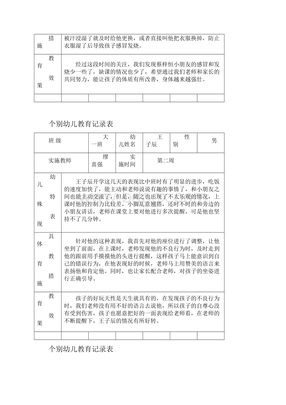 个别幼儿教育记录表.docx_第2页