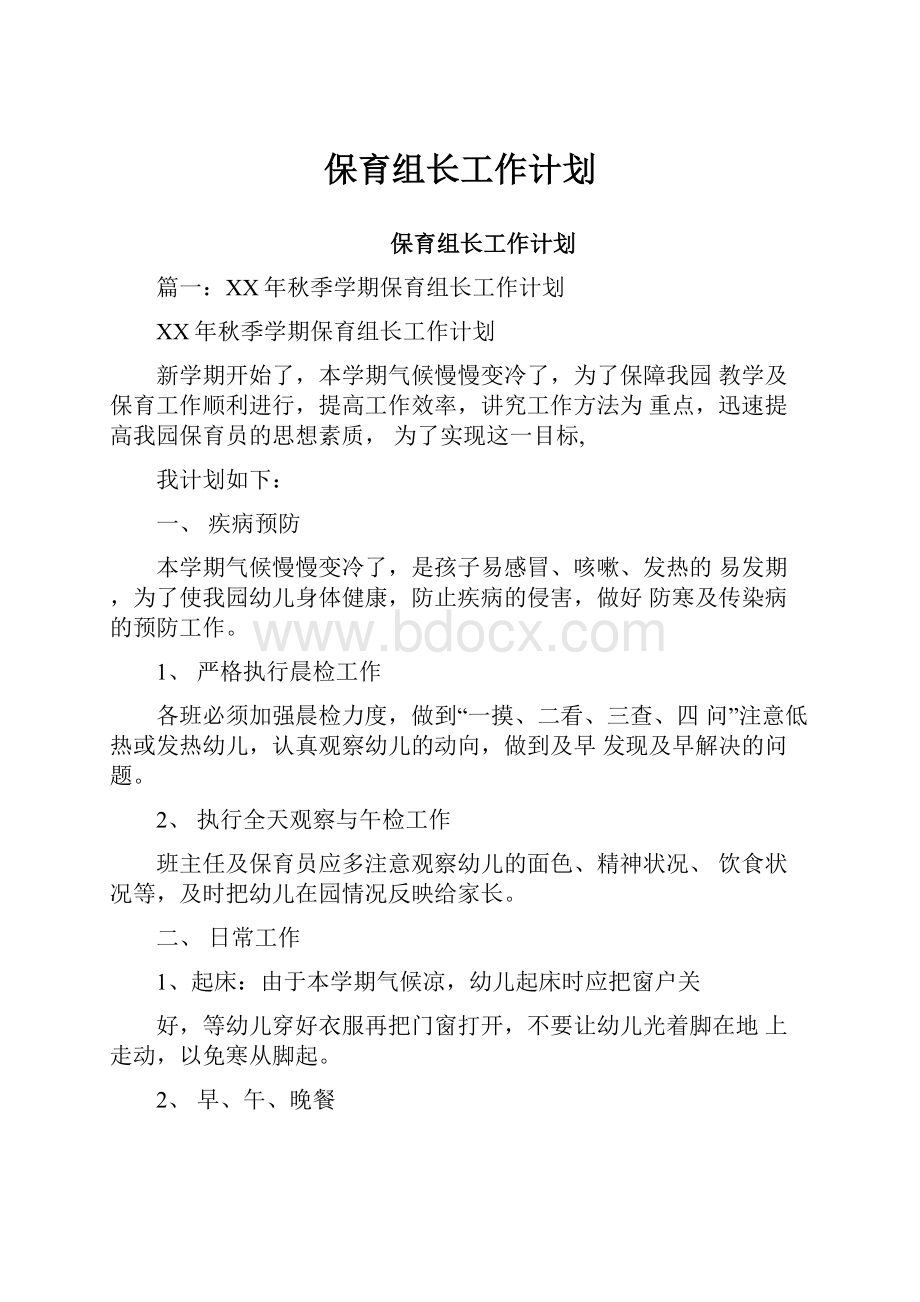 保育组长工作计划.docx