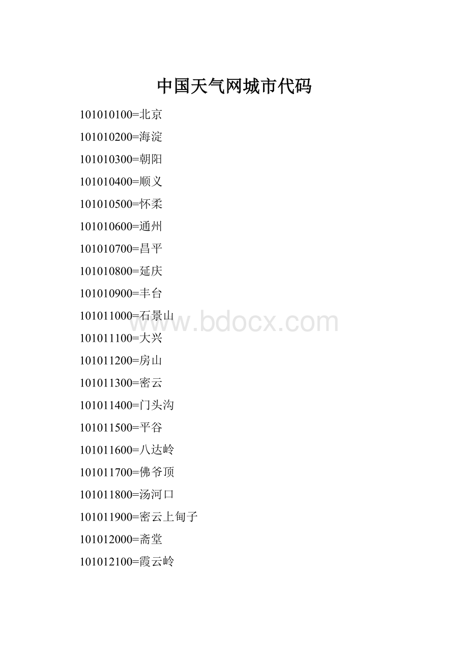 中国天气网城市代码.docx_第1页