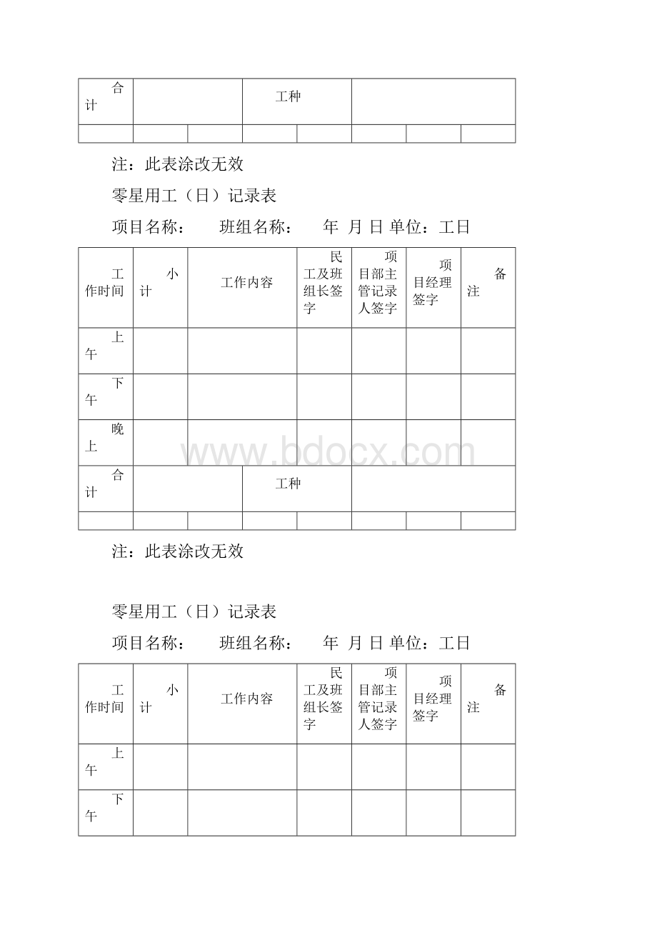 零星用工日记录表.docx_第2页