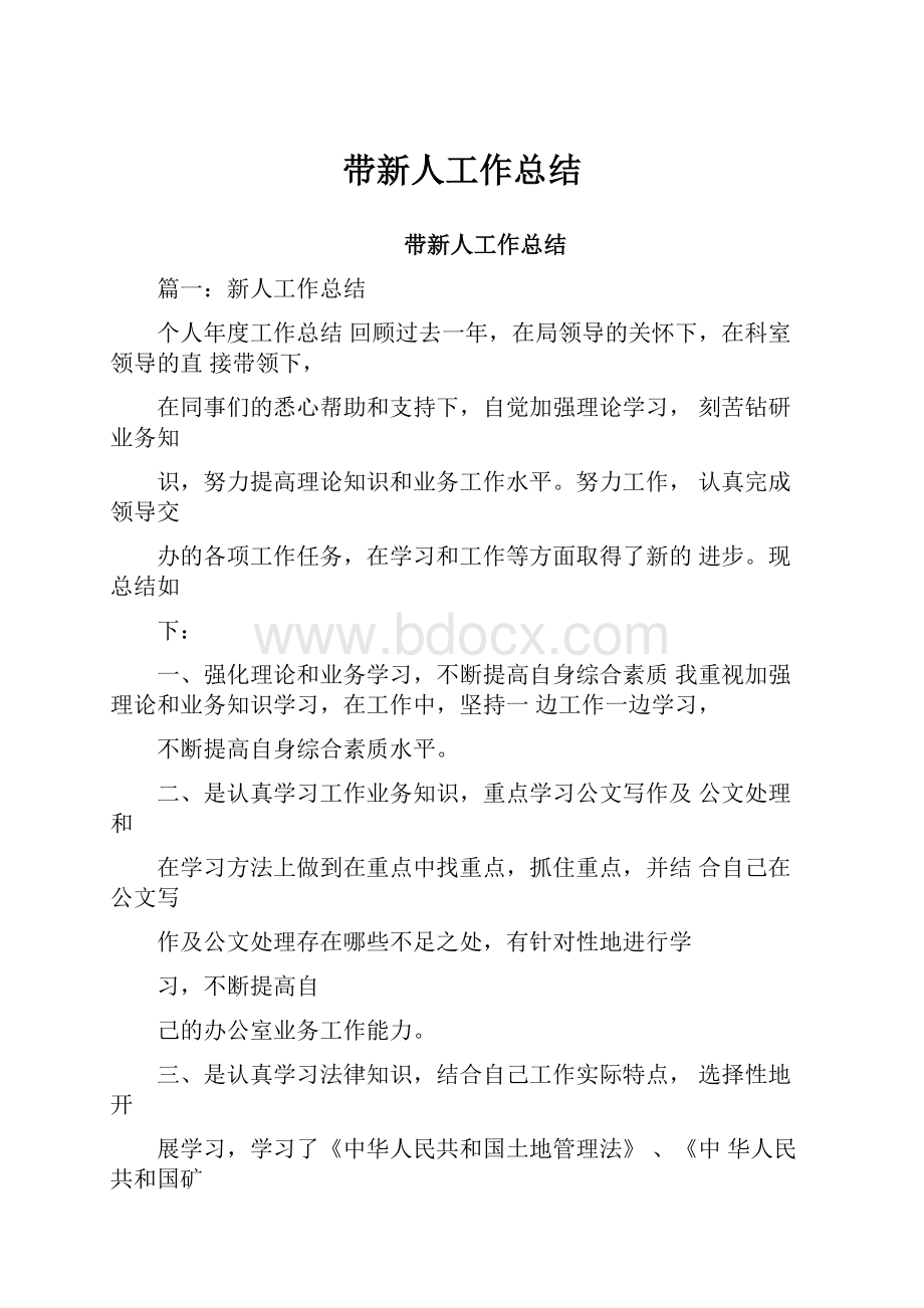 带新人工作总结.docx