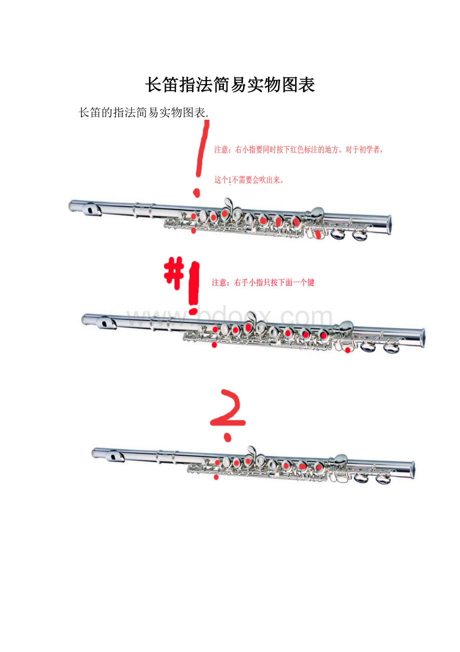 长笛指法简易实物图表.docx