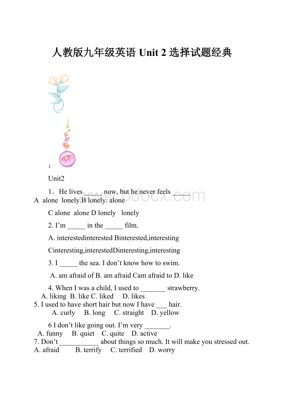 人教版九年级英语Unit 2 选择试题经典.docx