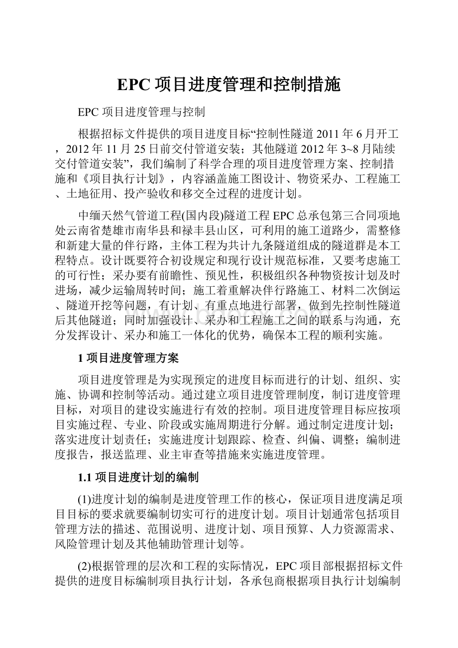 EPC项目进度管理和控制措施.docx