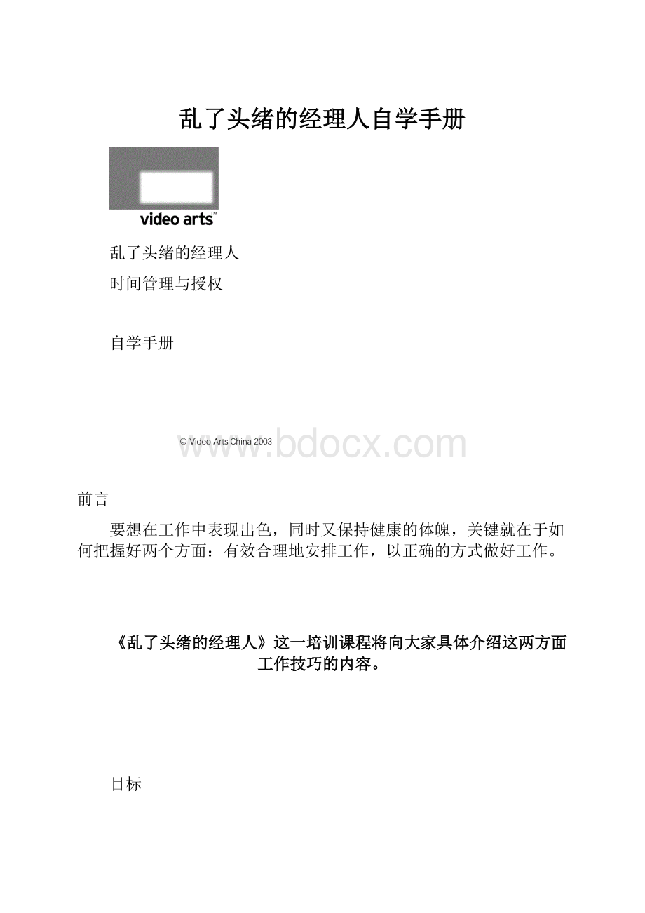 乱了头绪的经理人自学手册.docx