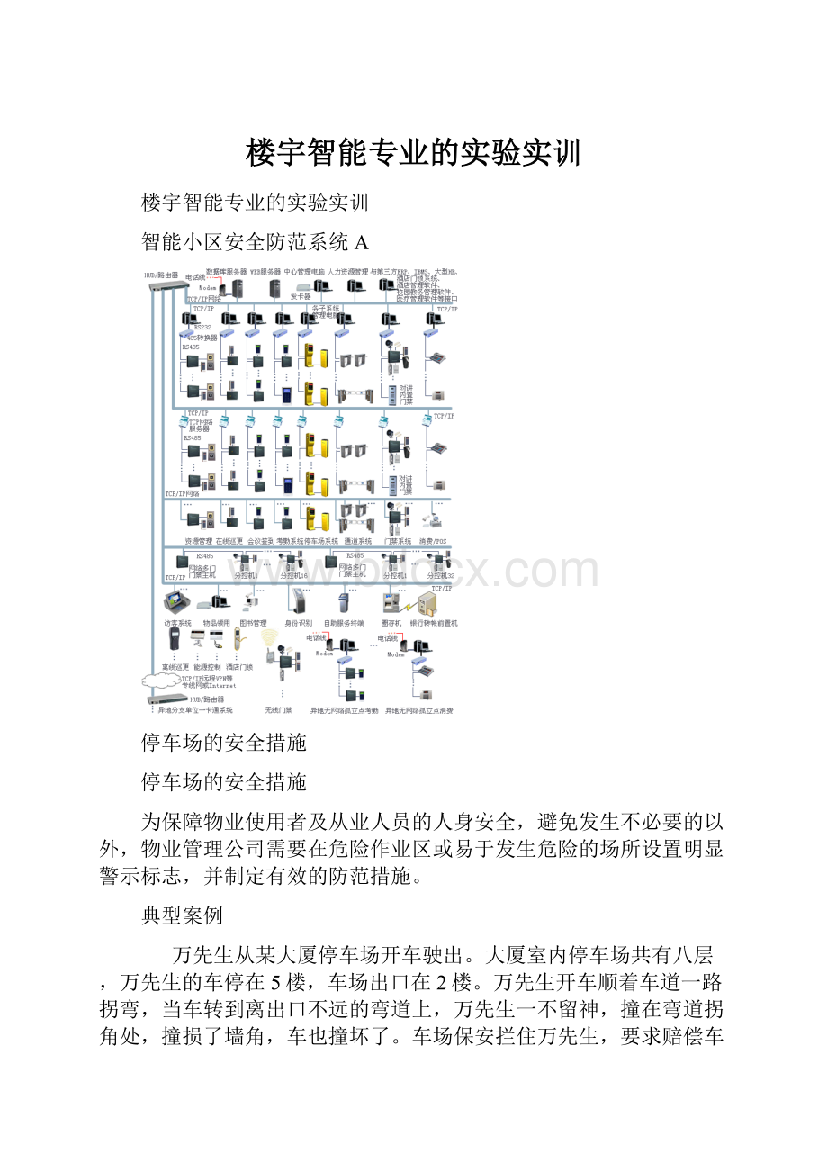 楼宇智能专业的实验实训.docx_第1页