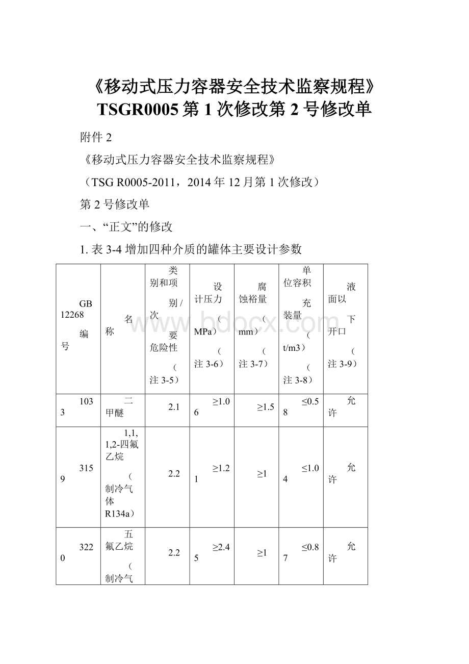 《移动式压力容器安全技术监察规程》TSGR0005第1次修改第2号修改单.docx