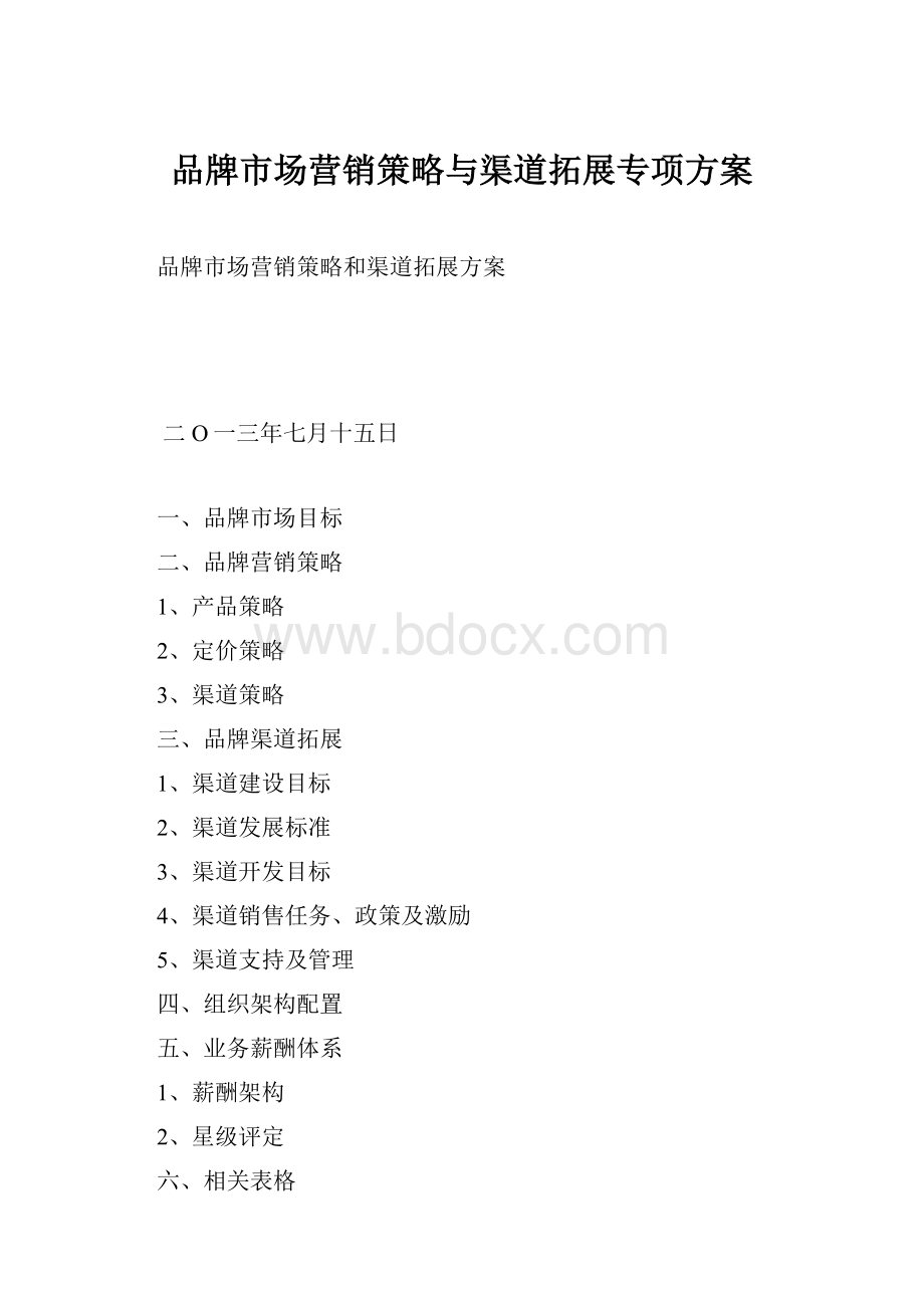 品牌市场营销策略与渠道拓展专项方案.docx