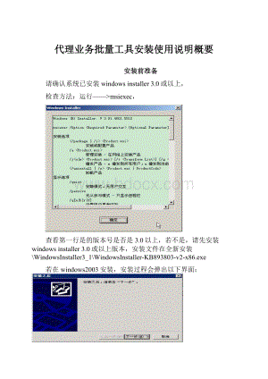 代理业务批量工具安装使用说明概要.docx