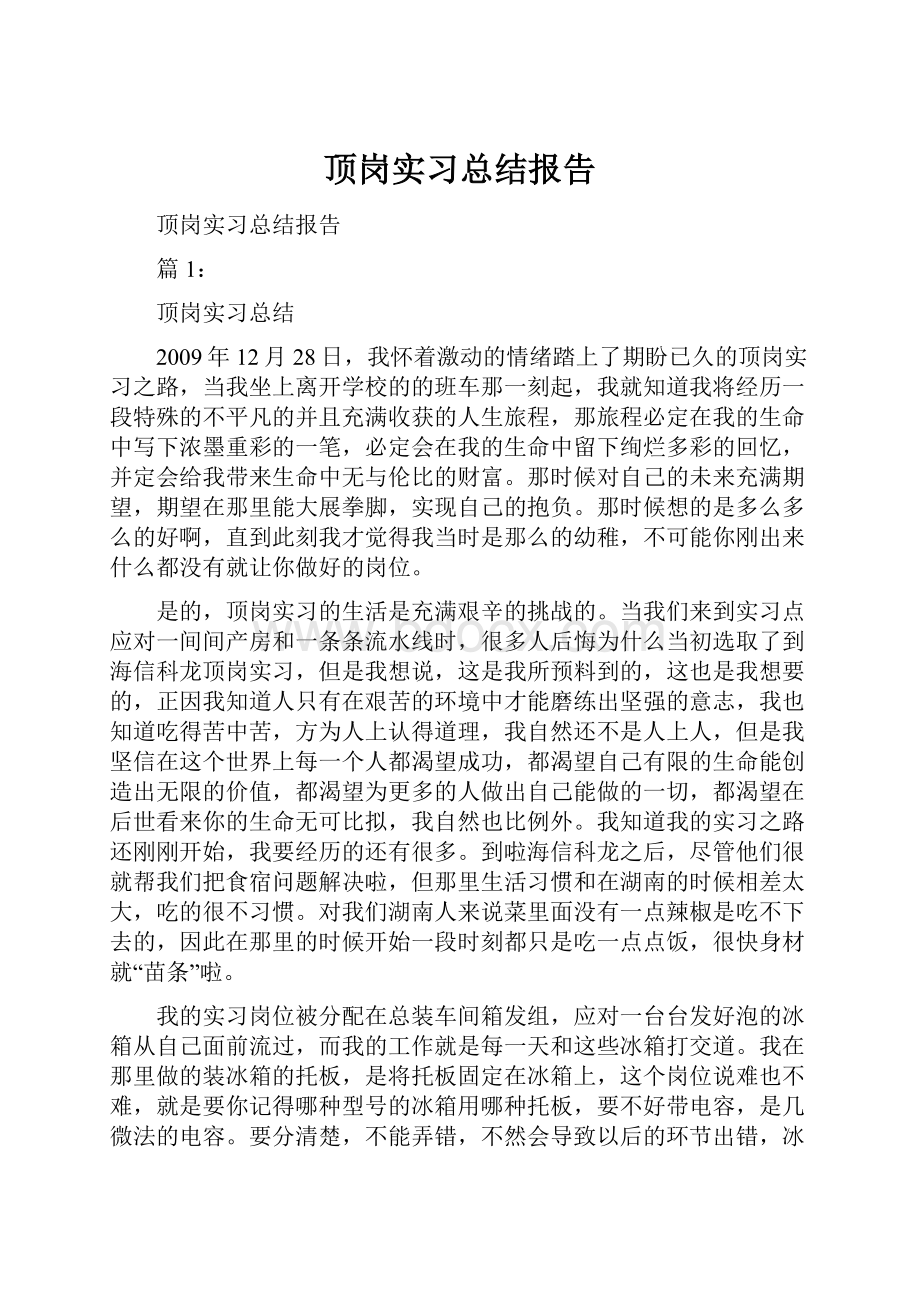 顶岗实习总结报告.docx_第1页