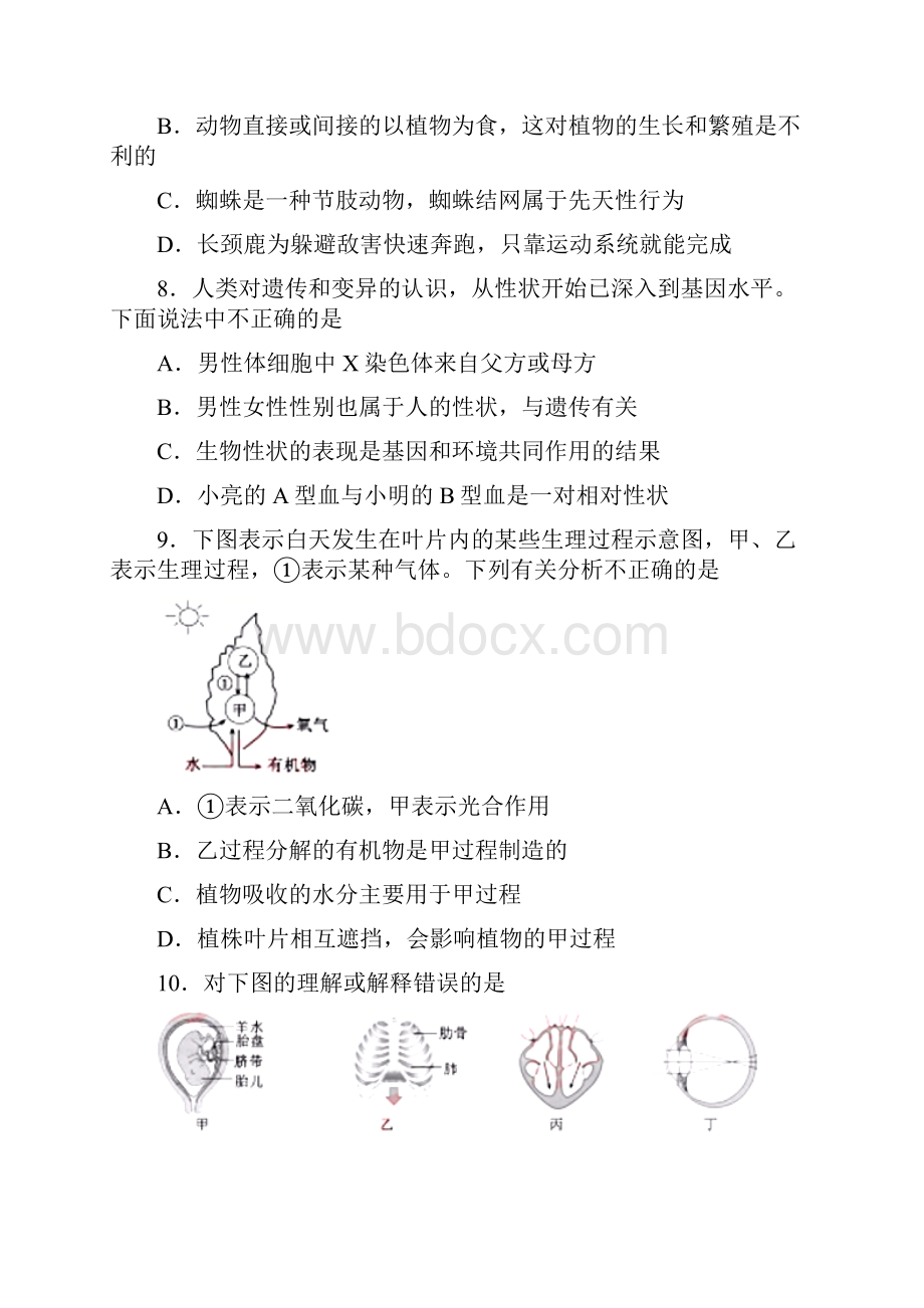 湖北省黄冈市中考生物试题 2.docx_第3页