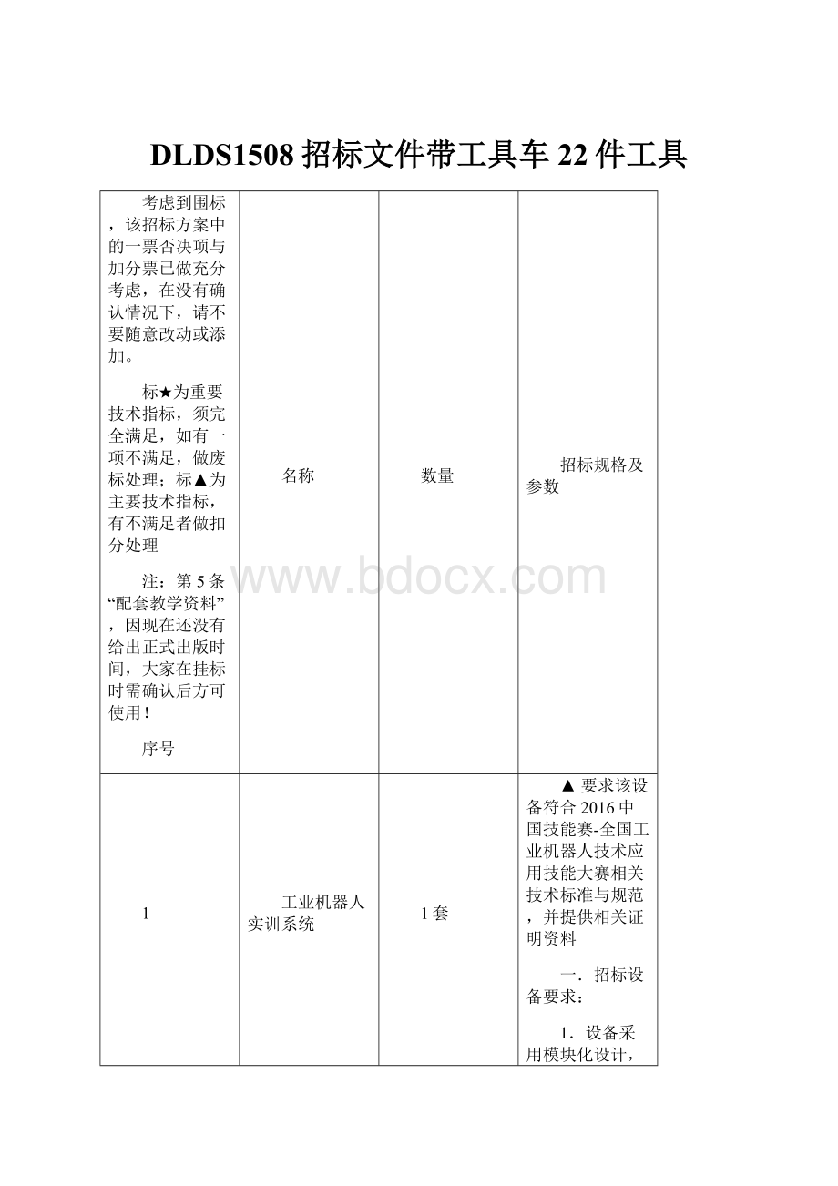 DLDS1508招标文件带工具车22件工具.docx