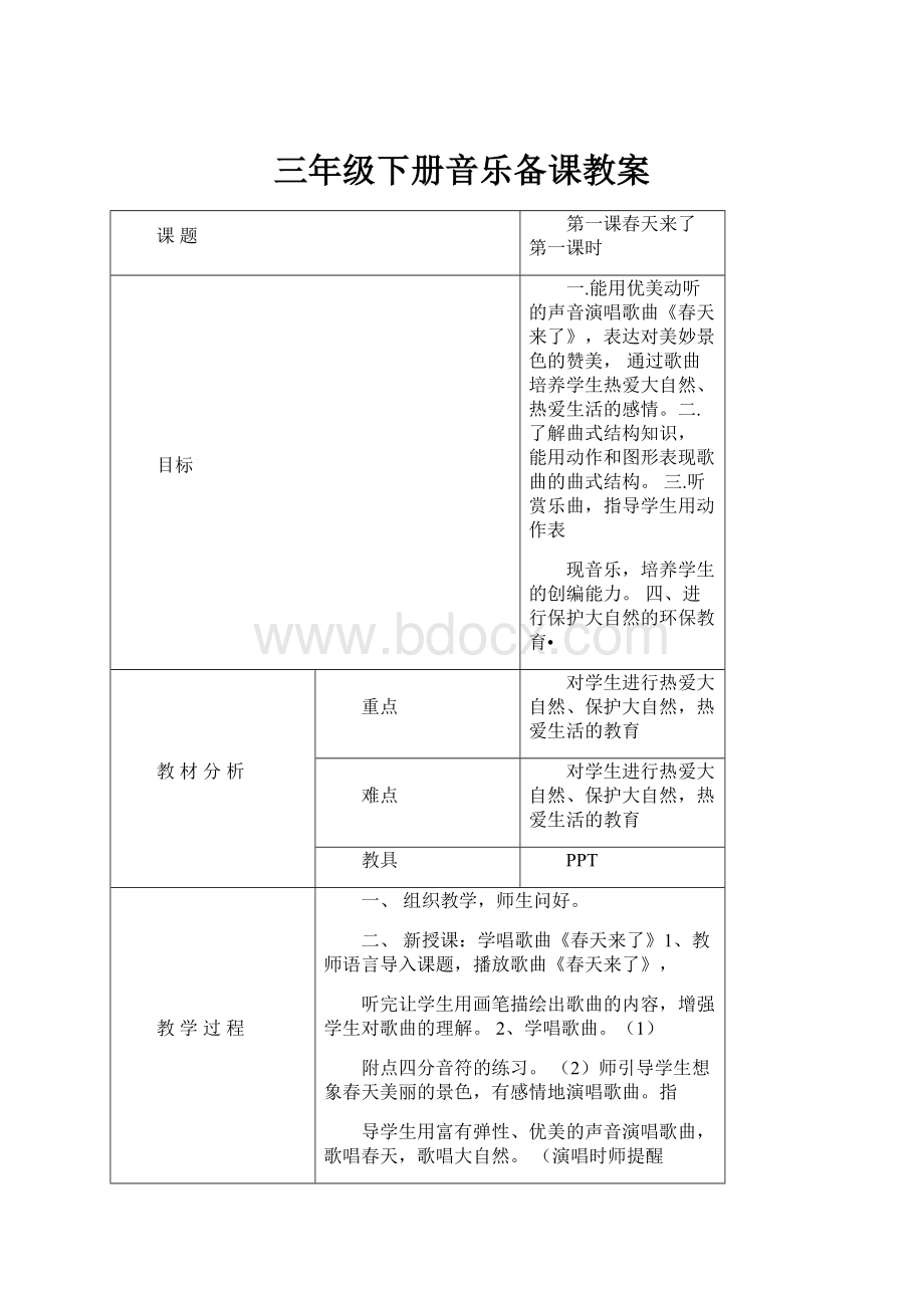 三年级下册音乐备课教案.docx_第1页