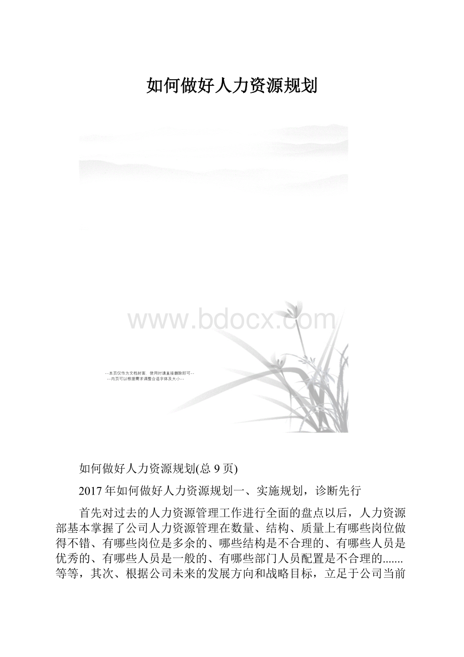 如何做好人力资源规划.docx