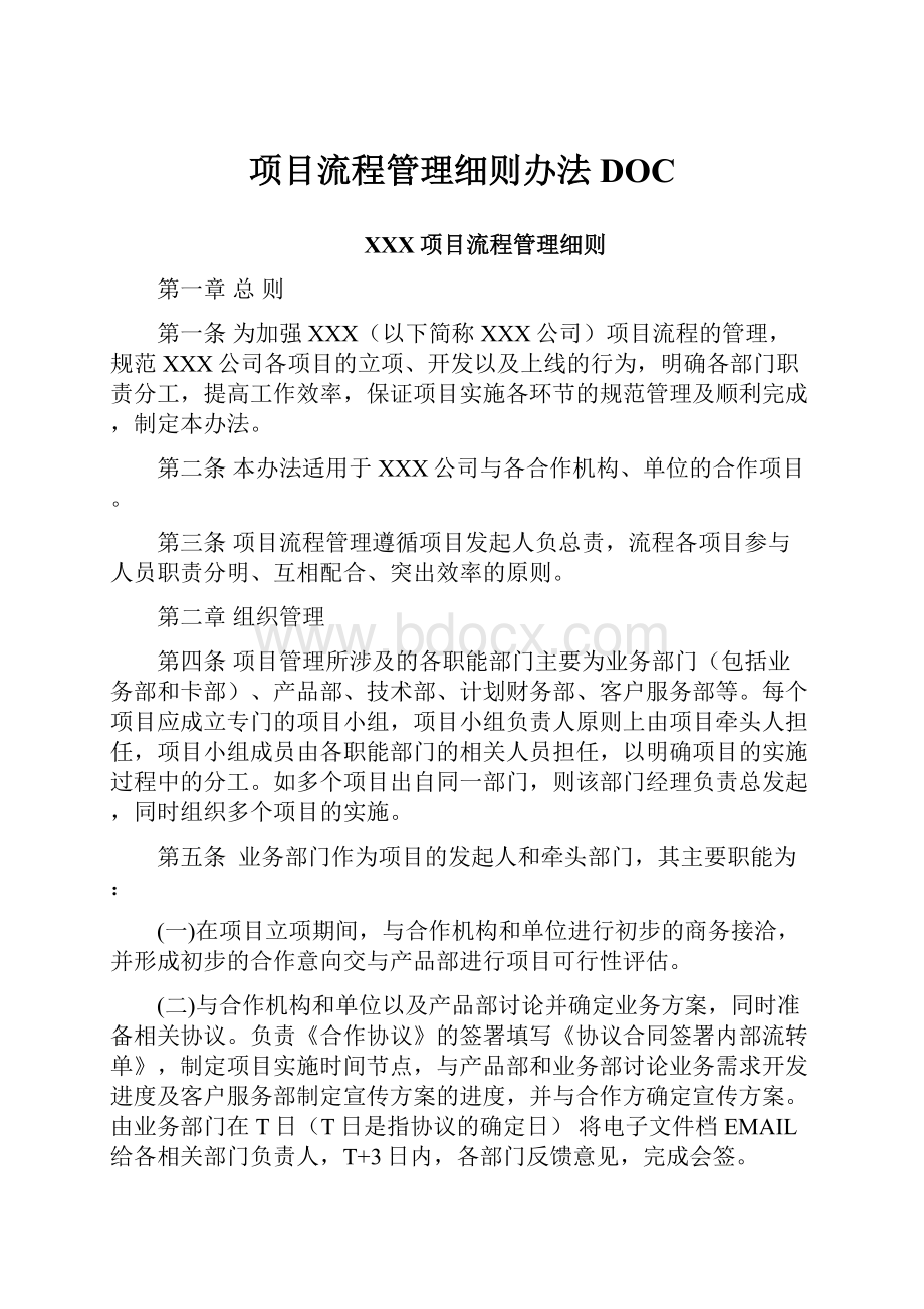 项目流程管理细则办法DOC.docx