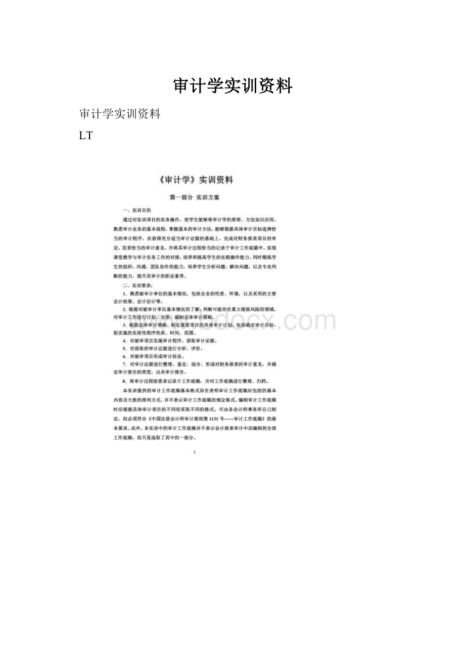 审计学实训资料.docx_第1页