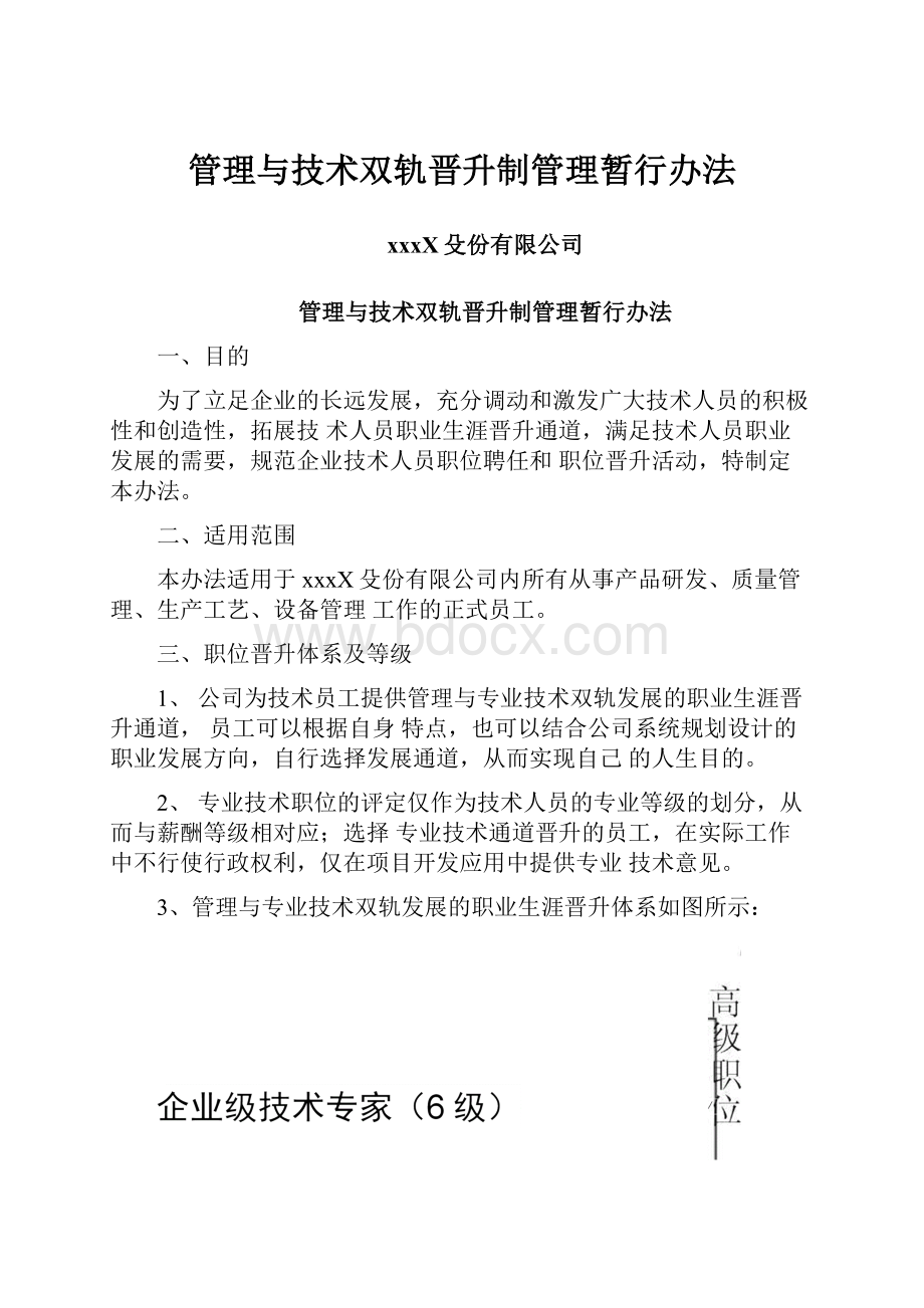 管理与技术双轨晋升制管理暂行办法.docx_第1页