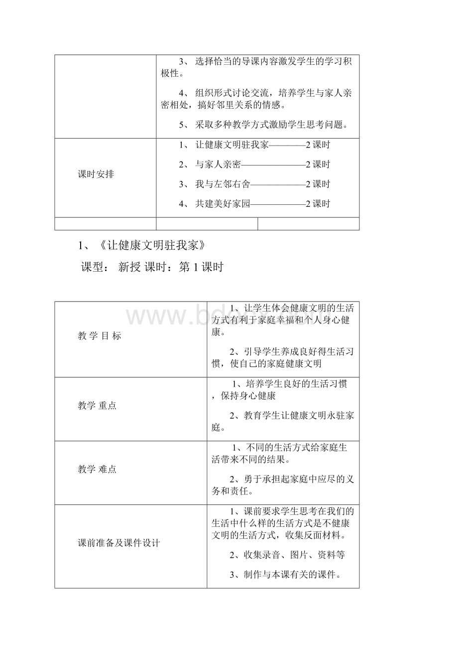 泰山版小学四年级《品德与社会》第一单元教案2.docx_第2页