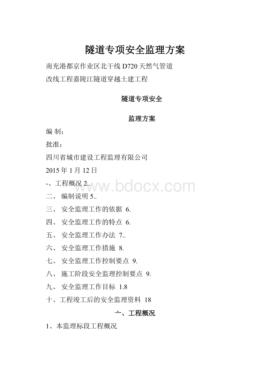 隧道专项安全监理方案.docx