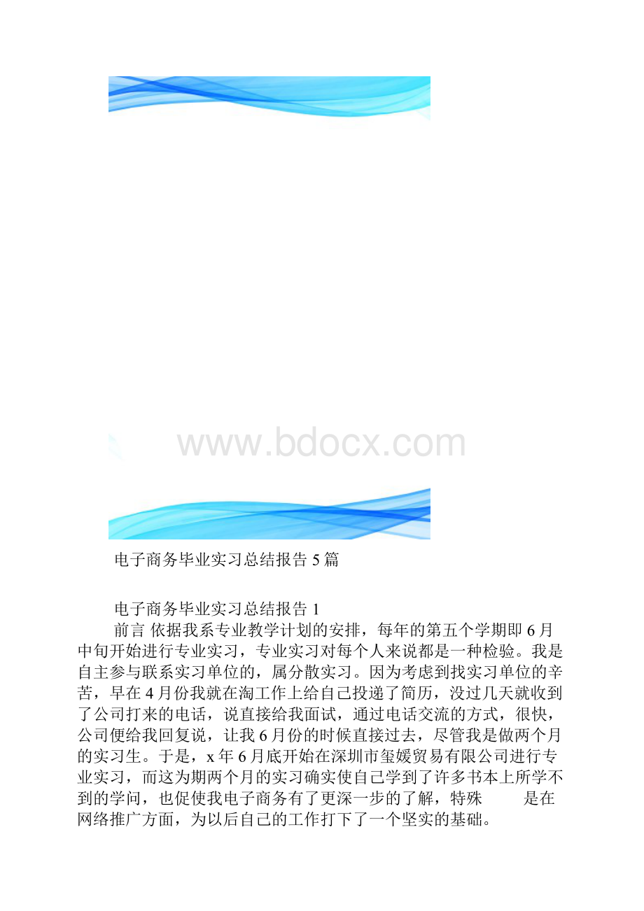 电子商务毕业实习总结报告5篇.docx_第2页