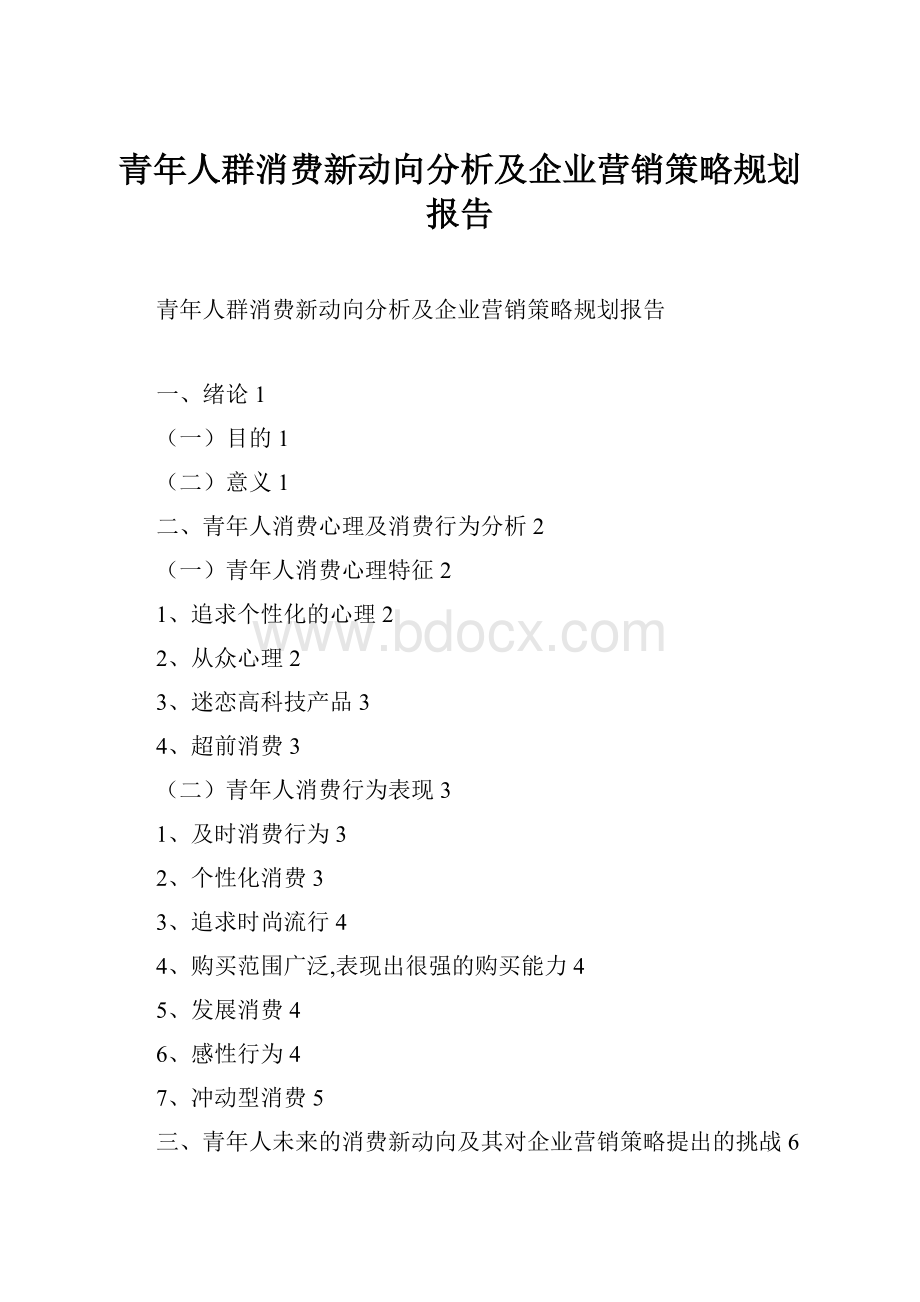 青年人群消费新动向分析及企业营销策略规划报告.docx_第1页