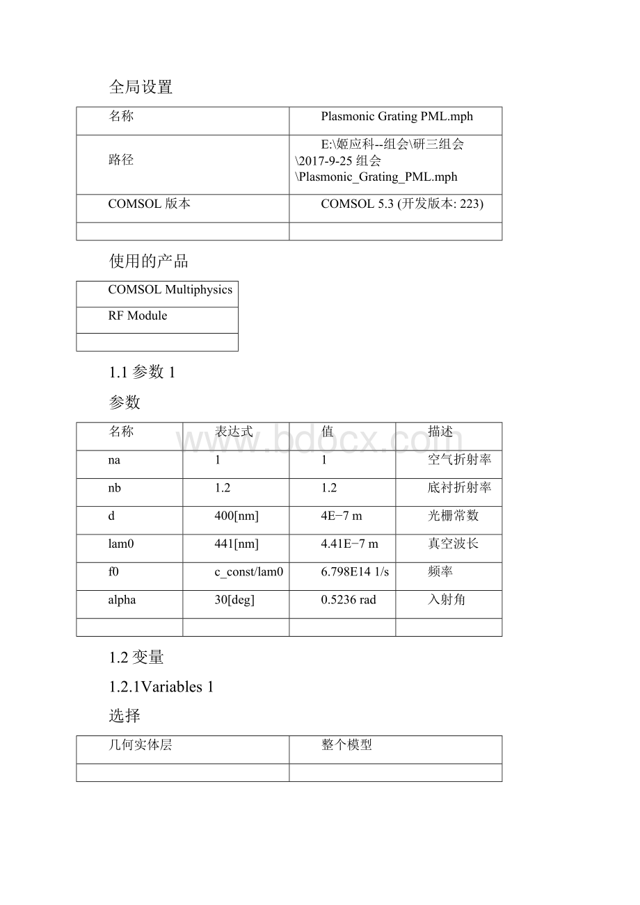 表面等离激元线光栅comsol仿真.docx_第2页